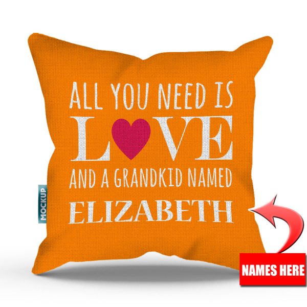 All You Need is Love and Grandkids Personalized Throw Pillow Cover - 18  X 18” Discount - Image 5