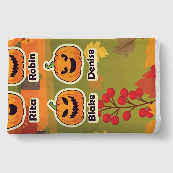 Grandma’s Little Pumpkins Fall Personalized Blankets For Discount - Image 4