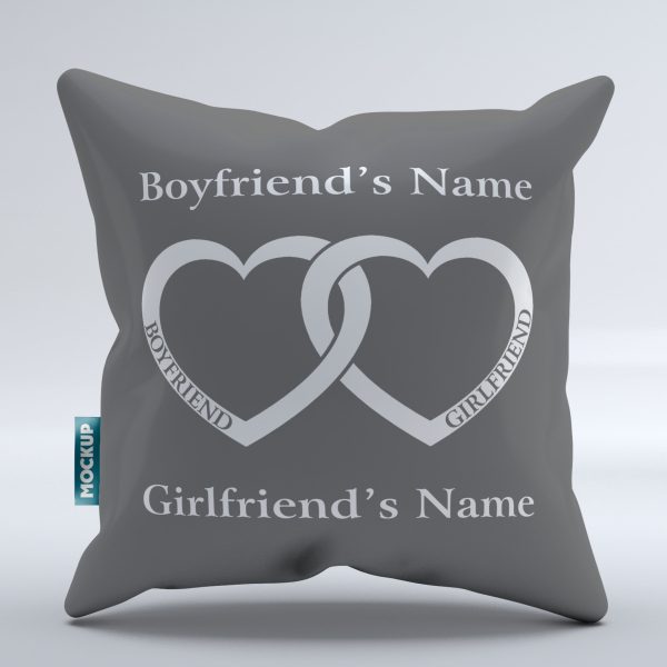 Boyfriend Girlfriend Heart - Personalized Throw Pillow Cover - 18  x 18  Cheap - Image 5