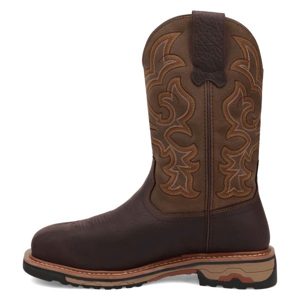 Dan Post Mens Duster Waterproof Steel Toe Dark Brown Olive Leather Work Boots Cheap - Image 4