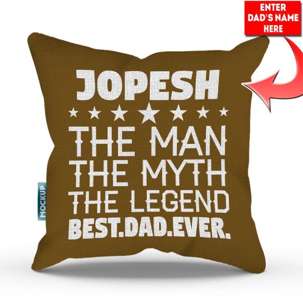 Dad-Man-Myth-Legend Personalized Throw Pillow Cover - 18  X 18  For Cheap - Image 3
