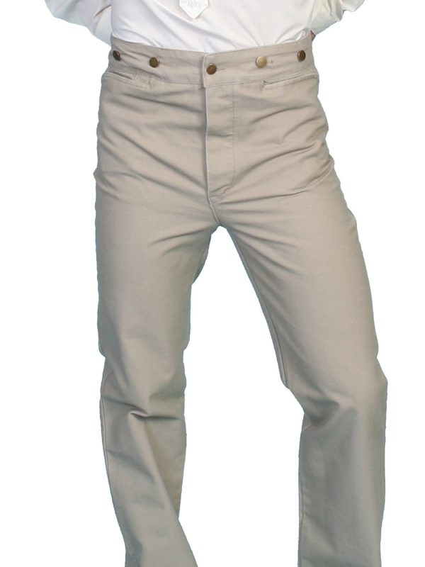 Scully RangeWear Mens Sand 100% Cotton Notched Button Fly Canvas Pant Hot on Sale