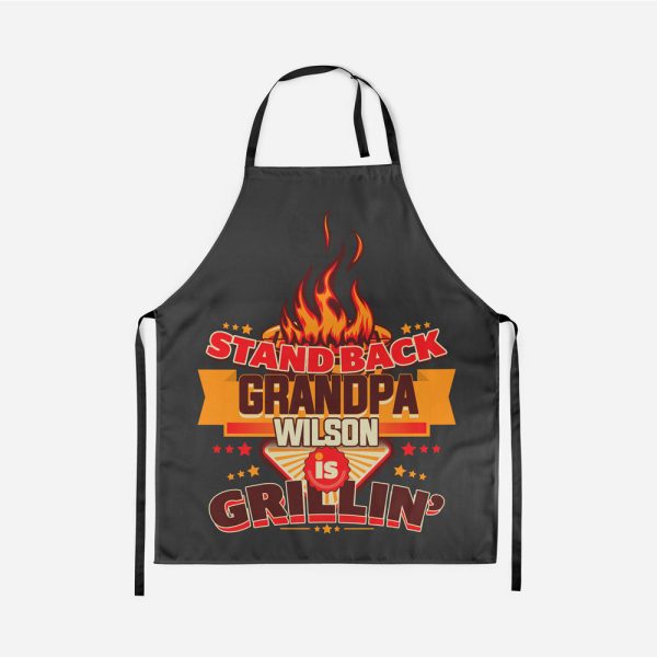 Stand Back Grandpa is Grilling Personalized Apron Fashion - Image 2
