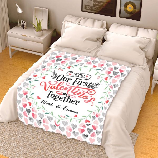First Valentine s Together Personalized Blanket - Style 3 Fashion - Image 2