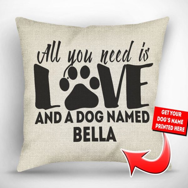 All You Need is Love and a Dog Named - Personalized Throw Pillow Cover - 18  x 18  Fashion - Image 3