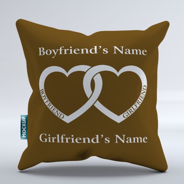 Boyfriend Girlfriend Heart - Personalized Throw Pillow Cover - 18  x 18  Cheap - Image 4