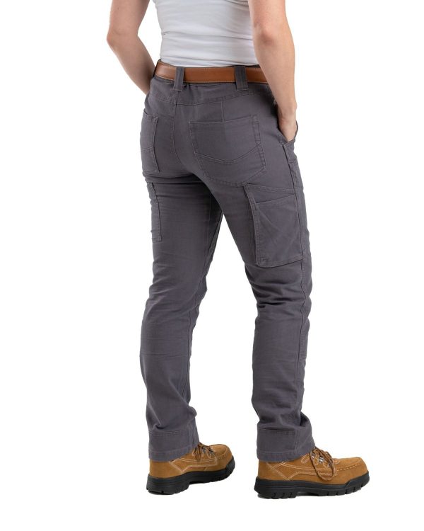 Berne Womens Flex Softstone Double-Front Duck Titanium Cotton Blend Pants on Sale - Image 2