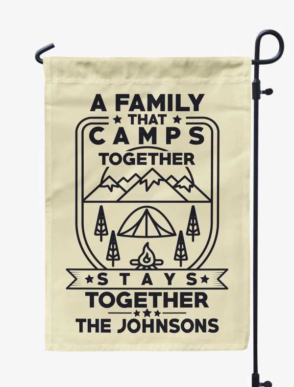 A Family That Camps Together Personalized Flag Online now
