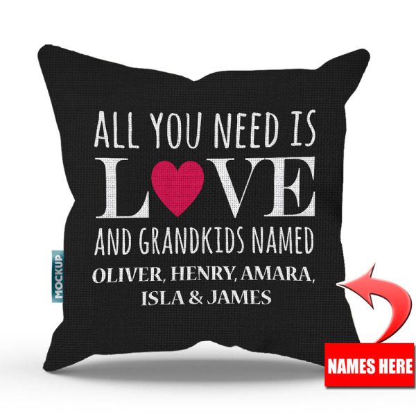 All You Need is Love and Grandkids Personalized Throw Pillow Cover - 18  X 18” Discount