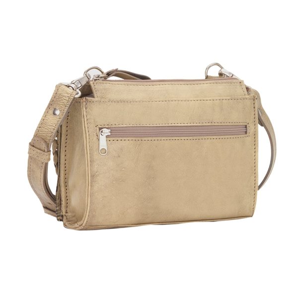 American West Womens Mohave Canyon Sand Leather Crossbody Bag OS Cheap - Image 2