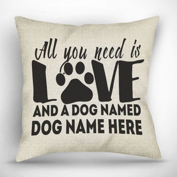 All You Need is Love and a Dog Named - Personalized Throw Pillow Cover - 18  x 18  Fashion - Image 4