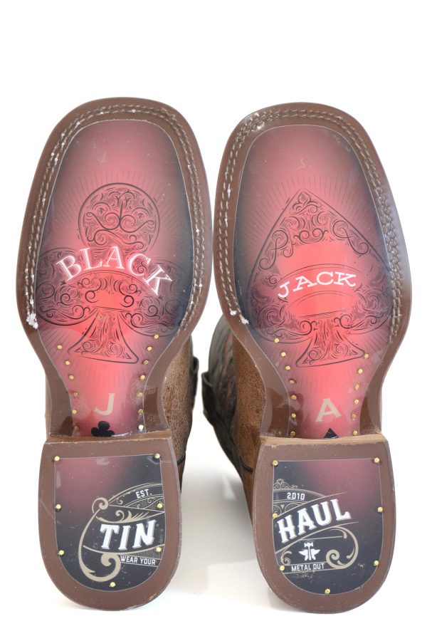 Tin Haul Mens Winning Blackjack Brown Leather Cowboy Boots 12 D Online Sale - Image 2