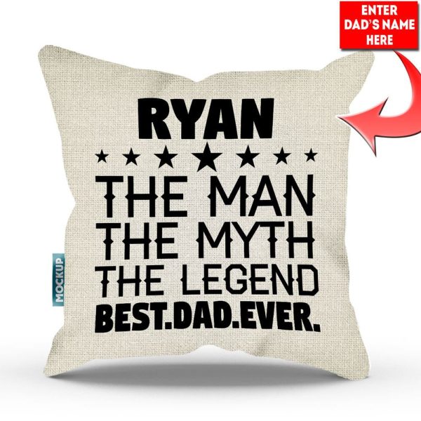 Dad-Man-Myth-Legend Personalized Throw Pillow Cover - 18  X 18  For Cheap - Image 2
