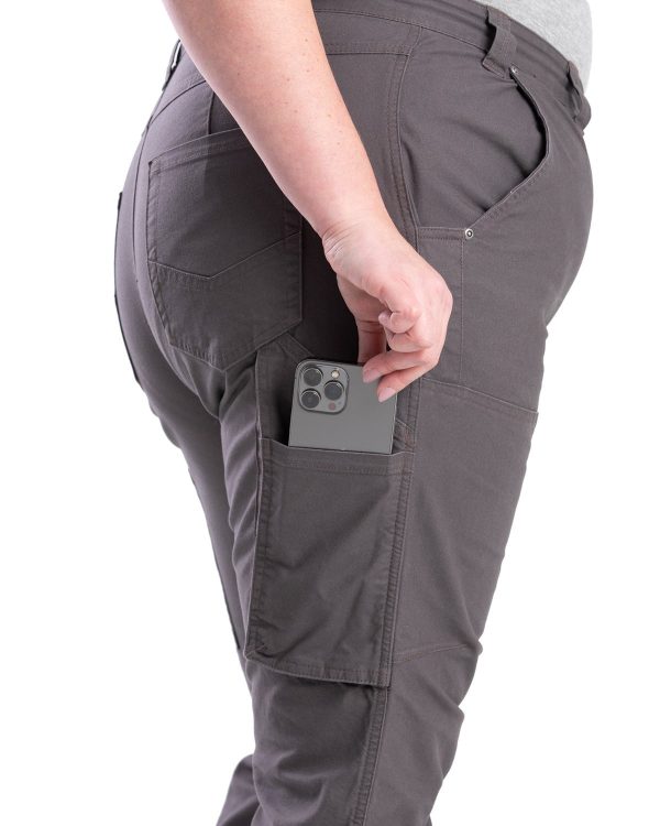 Berne Womens Flex Softstone Double-Front Duck Titanium Cotton Blend Pants on Sale - Image 4