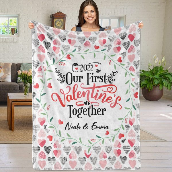 First Valentine s Together Personalized Blanket - Style 3 Fashion - Image 3