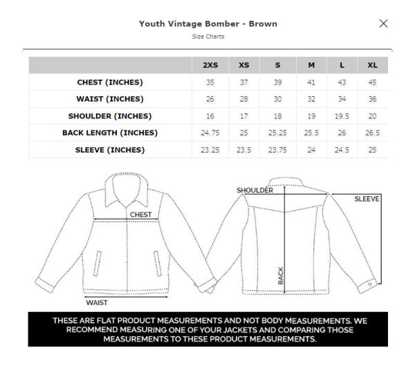 STS Ranchwear Youth Boys Vintage Bomber Vintage Brown Leather Leather Jacket XL For Discount - Image 4