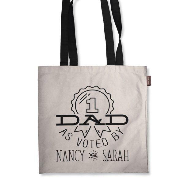 #1 Dad As Voted Personalized Tote Bag - 18  X 18” Hot on Sale - Image 2