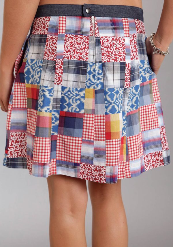 Stetson Womens Darling Patchwork Multi-Color 100% Cotton Skirt on Sale - Image 3