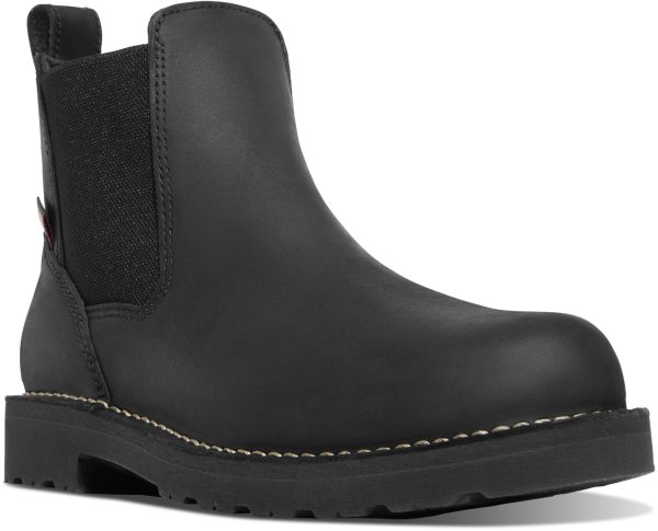 Danner Mens Bull Run Chelsea Black Leather Work Boots 11 EE Hot on Sale - Image 4