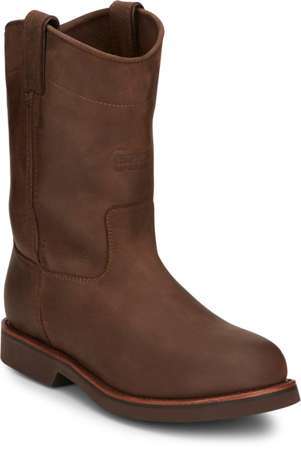 Chippewa Mens Classic 2.0 10in Pull On Chocolate Apache Leather Work Boots 9.5 D Online Hot Sale