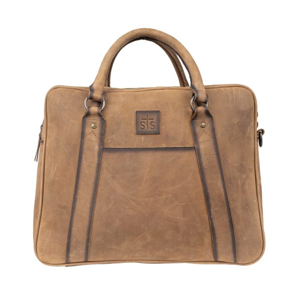 STS Ranchwear Mens Foreman Veg-Tan Leather Briefcase Bag on Sale - Image 4