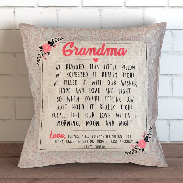 Grandma We Hugged This Personalized Pillow Cover - 18  x 18” Online