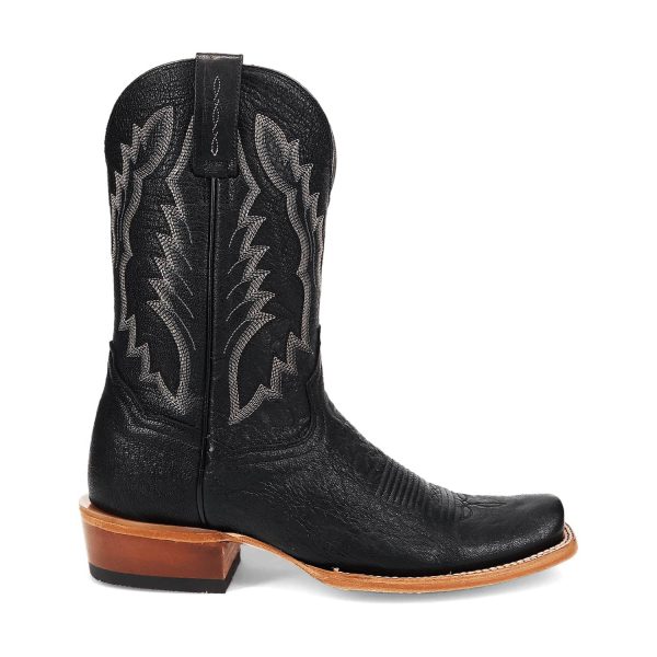 Dan Post Mens Boerne Black Leather Cowboy Boots 8.5 D Online now - Image 3