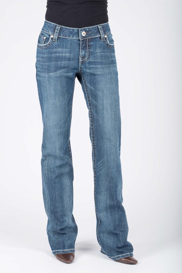Stetson Womens 214 City Trouser Chevron Blue Cotton Blend Jeans For Cheap - Image 3