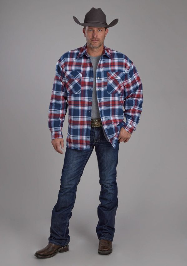 Roper Mens 2205 Sherpa Lined Red 100% Cotton L S Shirt Sale - Image 2