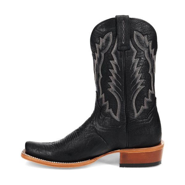 Dan Post Mens Boerne Black Leather Cowboy Boots 8.5 D Online now - Image 4