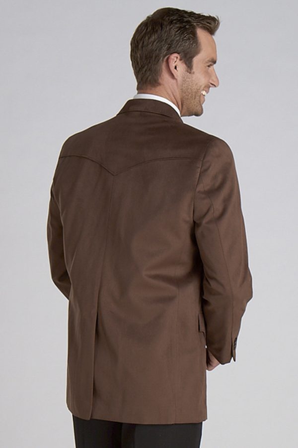 Circle S Mens Chestnut 100% Microsuede Houston Western Jacket Blazer 54 LX Cheap - Image 2