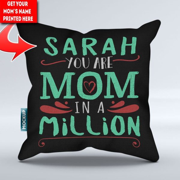 Mom in a Million Personalized Throw Pillow Cover - 18  x 18  Hot on Sale