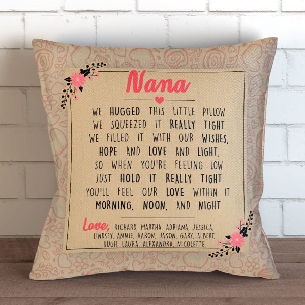 Grandma We Hugged This Personalized Pillow Cover - 18  x 18” Online - Image 3