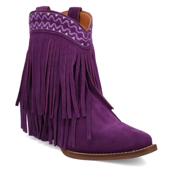 Dingo Womens Tapadero Bootie Purple Suede Cowboy Boots Online