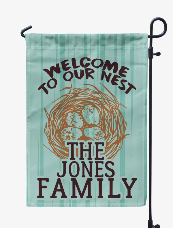 Welcome to Our Nest Personalized Flag Discount