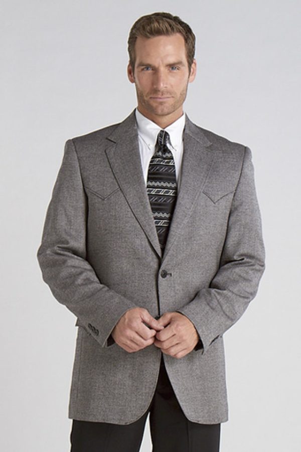 Circle S Mens Plano Donegal Sport Coat Donegal Black Wool Blend Blazer 56L For Sale