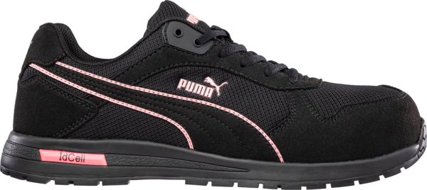 Puma Safety Womens Frontside Low Black Pink Mesh EH SR Work Shoes For Sale - Image 5