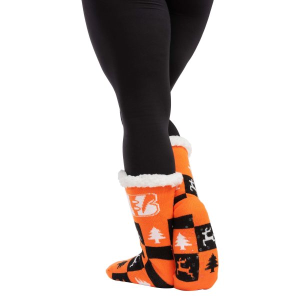 Cincinnati Bengals NFL Womens Fan Footy 3 Pack Slipper Socks For Cheap - Image 2
