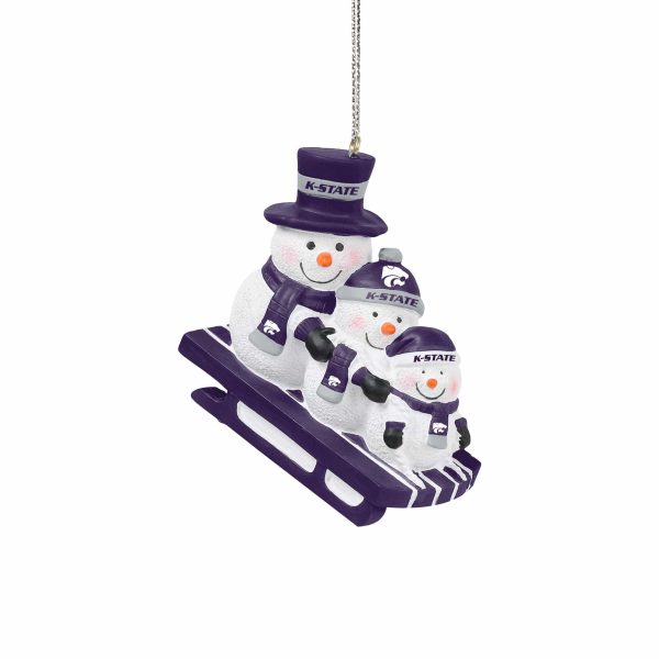 Kansas State Wildcats NCAA Sledding Snowmen Ornament For Cheap