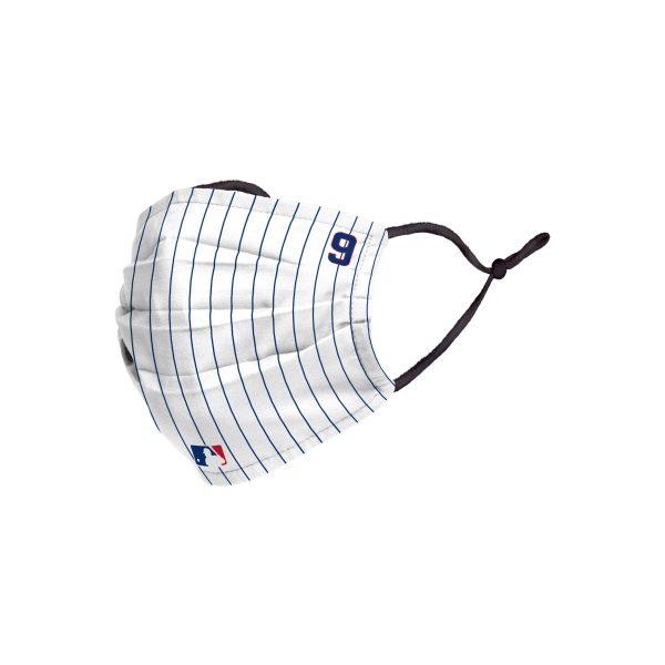 Chicago Cubs MLB Javier Baez On-Field Gameday Pinstripe Adjustable Face Cover Fashion - Image 4