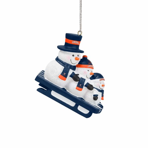 Virginia Cavaliers NCAA Sledding Snowmen Ornament For Discount - Image 2