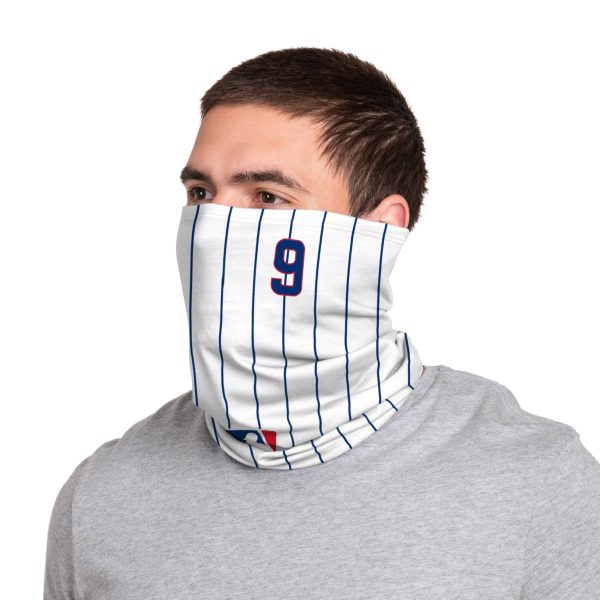 Chicago Cubs MLB Javier Baez On-Field Gameday Pinstripe Stitched Gaiter Scarf For Sale - Image 3