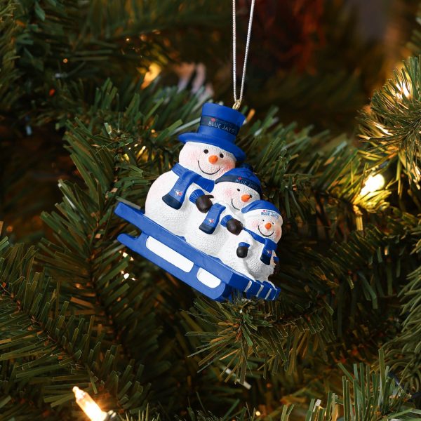 Toronto Blue Jays MLB Sledding Snowmen Ornament Discount - Image 4