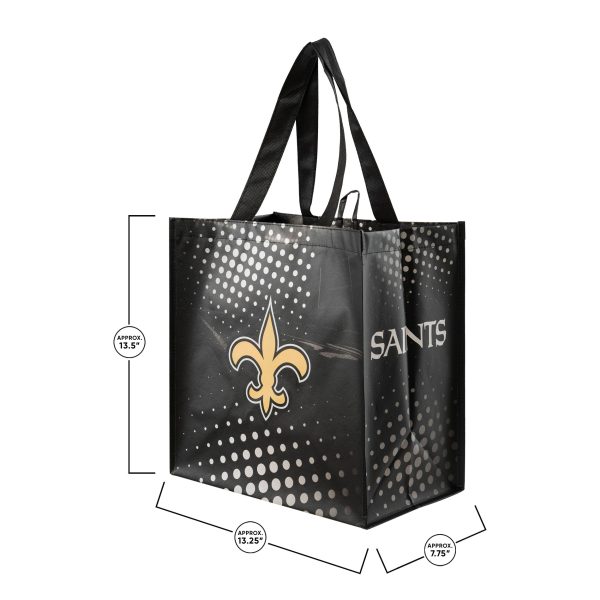 New Orleans Saints NFL 4 Pack Reusable Shopping Bags Online Hot Sale - Image 3