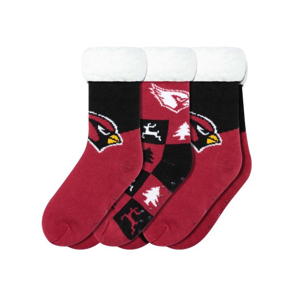 Arizona Cardinals NFL Womens Fan Footy 3 Pack Slipper Socks Hot on Sale