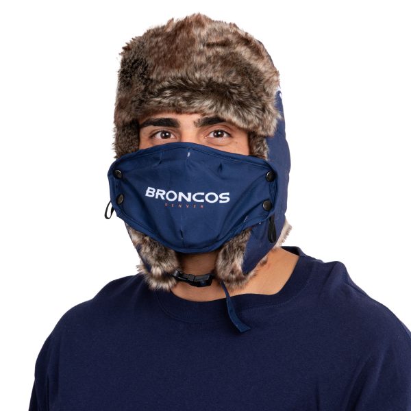 Denver Broncos NFL Big Logo Trapper Hat With Face Cover Discount - Image 2