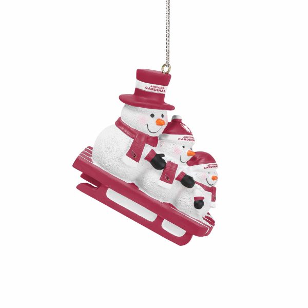Arizona Cardinals NFL Sledding Snowmen Ornament For Cheap - Image 2