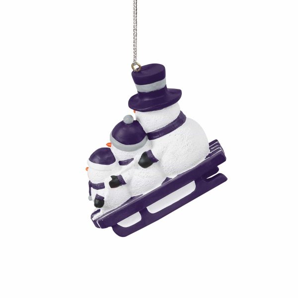 Kansas State Wildcats NCAA Sledding Snowmen Ornament For Cheap - Image 3