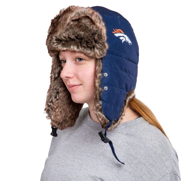 Denver Broncos NFL Big Logo Trapper Hat With Face Cover Discount - Image 3
