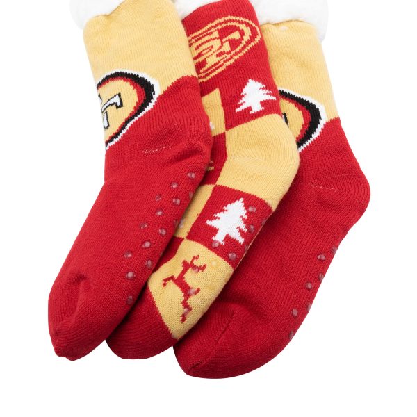 San Francisco 49ers NFL Womens Fan Footy 3 Pack Slipper Socks Online Sale - Image 3